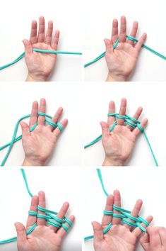 how to cast on finger knitting step by step instructions #fingerknit '#fingerknitting #caston #castingon Finger Knit Scarf, How To Finger Knit, Finger Knitting Projects, Finger Knit, Finger Weaving, Crochet Necklace Pattern, Finger Crochet, French Knitting, How To Make Scarf