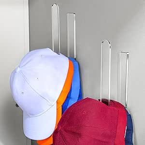 Daoun Hat Rack - 2 Packs Hat Organizer Clear Baseball Hat Rack Adhesive Baseball Cap Rack Hat Holder for Wall Closet Door Wall Closet Door, Baseball Hat Rack, Baseball Hat Storage, Baseball Cap Rack, Baseball Hat Racks, Baseball Caps Storage, Cap Rack, Hat Organizer, Cap Organizer