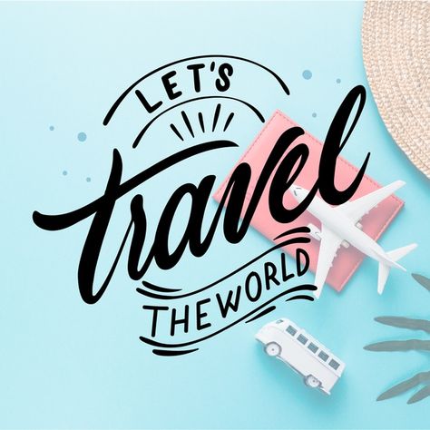 Traveling concept for lettering | Free Vector #Freepik #freevector #travel #typography #quote #font Travel And Tours Logo, Travel Typography, Travel Fonts, Typography Design Quotes, Travel Tickets, Camper Storage, Coffee Logo, Drawing Quotes, Text Background