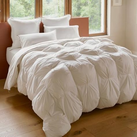 Double Stitch Cotton Comforter King Size, Ultra-Soft Duvet Insert, Luxury Thick Fluffy Bed Comforter, All Season Pinch Pleated Comforter, Cream, King (106"x96") Knit Comforter, Fluffy Bed, Bed Comforter, Fluffy Bedding, Bed Comforter Sets, Double Stitch, Cotton Comforters, Queen Comforter, King Comforter