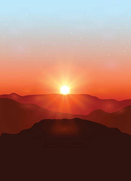 Solar Images, Sunrise Drawing, Line Art Lesson, Sunrise Tattoo, Sunrise Background, Mountain Sketch, Summer Drawings, Mountain Sunrise, Sunrise Colors