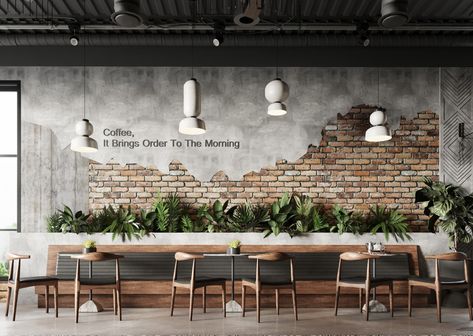 Coffee Interior Design, Coffee House Interiors, Industrial Coffee Shop, The Coffee House, Coffee House Design, Industrial Cafe, Industrial Restaurant, Coffee Shop Interior Design, Cafe Shop Design