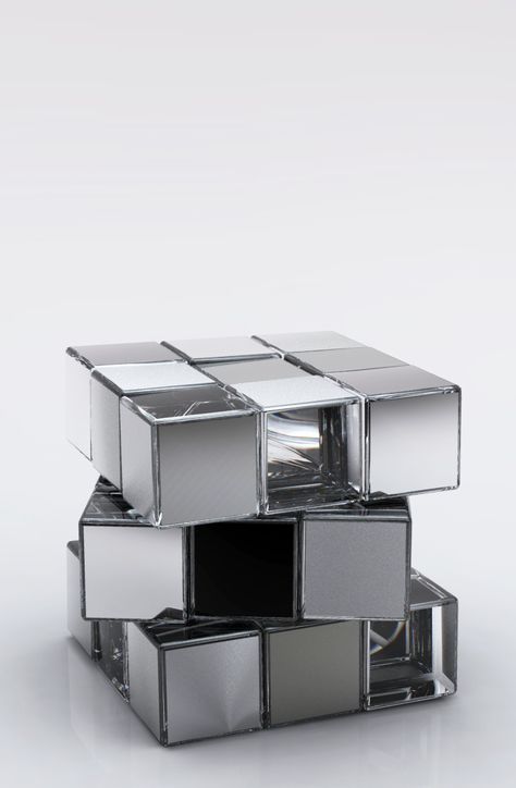 V e r t e b r a e Desk Layout, Rubics Cube, Rubix Cube, Rubik's Cube, Color Textures, Rubiks Cube, Silver Color, Metallic Silver, Decorative Boxes