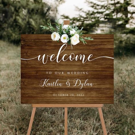 PRICES MAY VARY. Our wedding welcome sign is the perfect way to greet your guests as they arrive. This beautifully designed wedding decor will set the tone for your event and let everyone know they are in the right place. Whether you're looking for a rustic, elegant, or modern welcome sign, we have something to suit every taste. Our wedding signs are made of high-quality materials and are built to last. So please, come on in and enjoy the celebration! Multiple size options 4mm corrugated plastic 3d Lettering, Wedding Reception Signs, Welcome Wedding, Bridal Decorations, Easel Stand, Rustic Wedding Signs, Personalized Wedding Sign, Wedding Entrance, Custom Wedding Signs