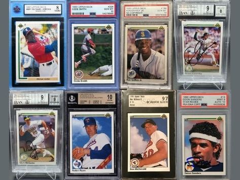 There are 29 Most Valuable 1990 Upper Deck Baseball Cards that are worth collecting if you like baseball cards. Before I start, it should be noted that the values below are for near mint condition cards. While these cards hold their value for decades and will appreciate in value, not all of the cards below will be worth quite as much in a few years when they are out of their protective cases. #UpperDeckBaseballCards Deck Heroes, Larry Walker, Barry Larkin, Robin Yount, Rickey Henderson, Don Mattingly, Baseball Pitcher, Reggie Jackson, Sports Card