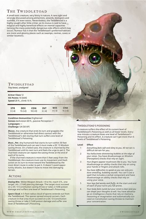 A tiny monster for Dungeons and Dragons including gamepleay rules. Dnd Wizard Familiar, Dnd Bear Companion, Homebrew Familiar Dnd, Weird Dnd Monsters, Monster Hunter Dnd Character, Dnd Homebrew Creatures 5e, Dnd Mastiff, Vegepygmy Dnd, Unusual Dnd Characters
