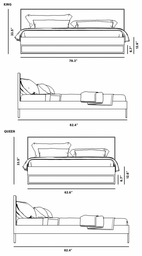 Dimensions for Soren Bed Bed Elevation Design, Bed Elevation Drawing, Bed Section Detail Drawing, Bedroom Elevation Drawing, Bed Detail Drawing, Bed Side View, Bed Elevation, Bedroom Elevation, Bedroom Section