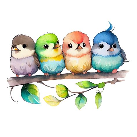 Colourful Birds, Art Mignon, Bird Clipart, Spring Birds, Seni Cat Air, Funny Birds, Arte Animal, Bird Pictures, Bird Drawings