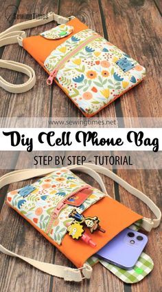 Phone Purse Diy, Phone Bag Diy, Phone Bag Pattern, Pouch Ideas, Diy Pouch, Pochette Portable, Messenger Bag Patterns, Mobile Pouch, Fabric Christmas Ornaments Diy