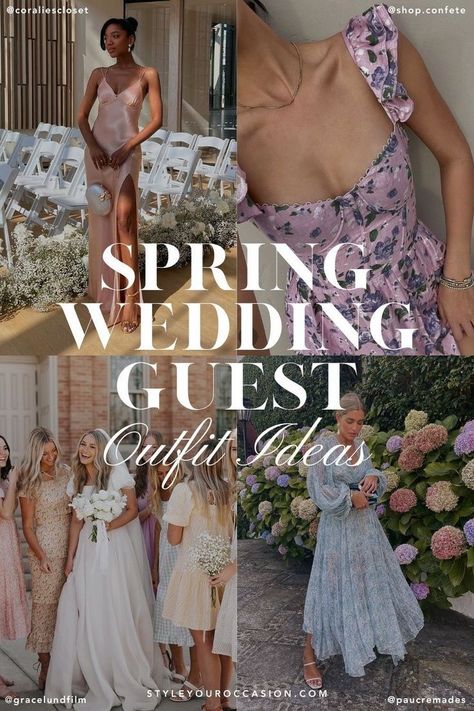 Searching for 2024 spring wedding guest outfit ideas? You’ll love this list of classy chic options whether you want a casual look, formal or semi-formal ensemble, or simple spring wedding guest dress. Get stylish outfits inspo for petite to plus size (& over 40 options too)! Stylish Outfits For Wedding, Simple Spring Wedding, Summer Wedding Attire Guest, Spring Wedding Guest Outfit, Chic Spring Wedding, Spring Wedding Guest Attire, Semi Formal Wedding Attire, Formal Wedding Guest Attire, Classy Wedding Guest Dresses