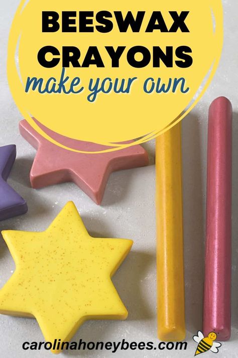 Homemade Crayons, Beeswax Diy, Beeswax Recipes, Beeswax Crayons, Beeswax Soap, Making Crayons, Diy Crayons, Diy Gifts To Make, Homemade Paint