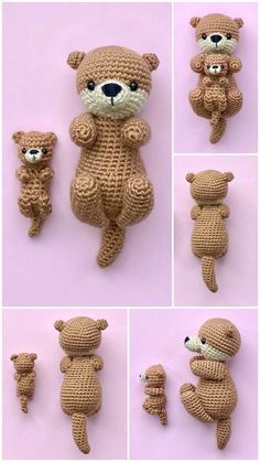 Worsted Weight Amigurumi, Beaver Amigurumi Free Pattern, Beaver Crochet Free Pattern, Otter Amigurumi Free Pattern, Otter Crochet Pattern Free, Beaver Crochet, Crochet Beaver, Otter Amigurumi, Crochet Otter