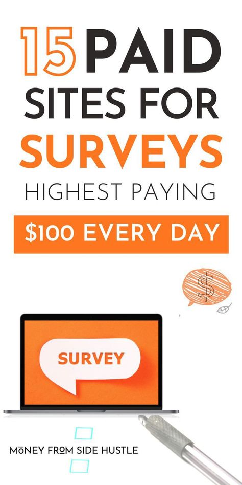 15 Paid sites for surveys highest paying $100 every day. Best Paying Survey Sites, Best Website To Earn Money, Sites To Earn Money Online, Websites For Earning Money, Online Earning Make Money From Home, Survey Apps That Pay, Online Earning Sites, Online Surveys For Money, Earn Money Online Free