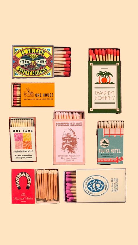 Match boxes Match Box Graphic Design, Cool Match Boxes, Match Box Aesthetic, Old Match Boxes, Match Box Drawing, Vintage Match Boxes, Match Box Tattoo, Matches Collection, Matches Aesthetic