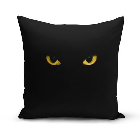 Couture, Tela, Black Cat Pillow, Cat Pillow Cover, Jersey Devil, 18x18 Pillow Cover, The Black Cat, Pumpkin Pillows, Unique Housewarming Gifts