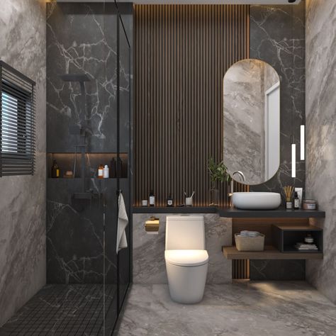 Toilet Design Modern, Toilet And Bathroom Design, Luxury Toilet, Bathroom Interior Design Modern, Modern Luxury Bathroom, Washroom Decor, Interior Design Per La Casa, Plafond Design, Washroom Design