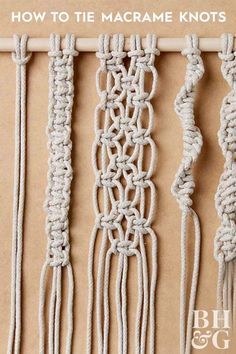 Diy Macrame Wall Hanging, Art Macramé, Macrame Colar, Free Macrame Patterns, Macrame Plant Hanger Tutorial, Macrame Plant Hanger Patterns, Macrame Knots Tutorial, Makramee Diy, Woven Decor