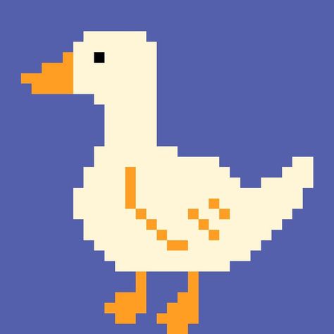 Goose Pixel Art, on ArtStation at https://www.artstation.com/artwork/39xnBv Pixel Art, Cross Stitch Patterns, Perler Beads, Goose Pixel Art, Duck Pixel Art, Beads Ideas, Melty Beads, Alpha Patterns, Hama Beads