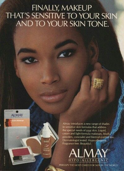 Beverly Peele Black Supermodels, Beverly Peele, Vintage Makeup Ads, Fair Skin Makeup, White Washing, Beauty Advertising, Makeup Ads, Chocolate Brown Hair, Retro Beauty