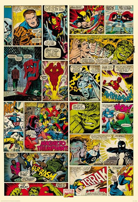 Marvel Comic Strip Wall Mural Comic Book Wallpaper, Poster Marvel, White Cabinet, Comic Poster, Downstairs Toilet, Decoupage Furniture, Avengers Comics, Book Wallpaper, Marvel Comics Wallpaper