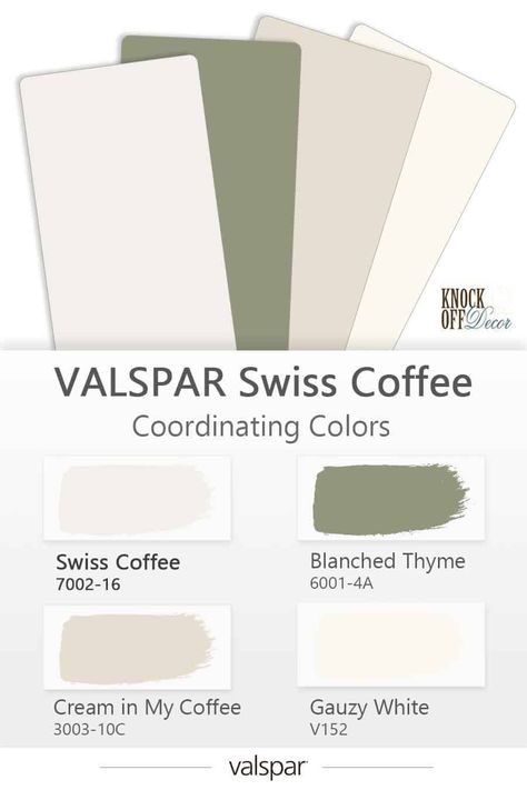 valspar-swiss-coffee-neutrals-color-coordinations Valspar Paint Colors Neutral Bedroom, Dog Grooming Salon Paint Colors, Valspar Neutral Paint Colors, Valspar Paint Colors Neutral, Valspar Swiss Coffee, Dog Grooming Salon Decor, Swiss Coffee Paint, Trendy Paint Colors, Valspar Paint Colors