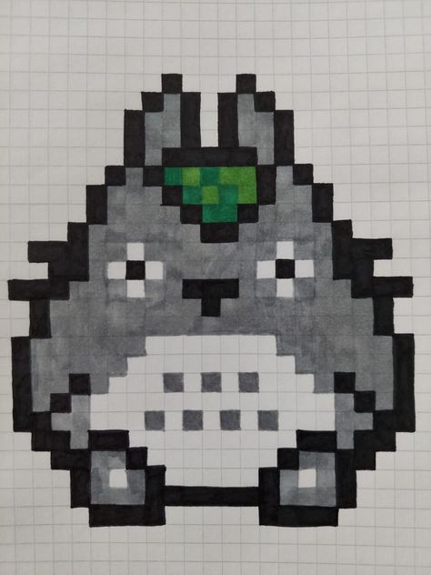 Pixel Art Cute Aesthetic, Studio Ghibli Pixel Art Grid, Pixel Ghibli, Studio Ghibli Minecraft, Anime Pixel Art Easy, Pixel Art Ghibli, Pixel Art Anime Easy, Pixel Drawing Anime, Pixel Drawing Aesthetic