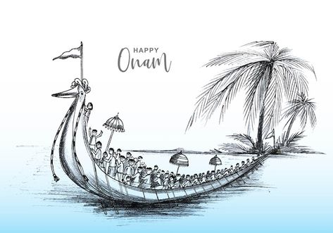 Nature, Onam Pencil Sketch, Onam Boat Race Drawing, Onam Pictures For Drawing, Happy Onam Drawing, Wall Grafity, Onam Festival Drawing, Onam Wishes In English, Onam Drawing