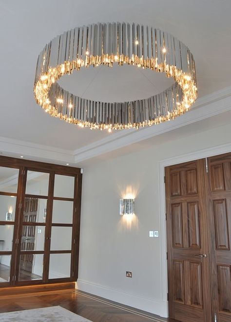 Chandelier Close To Ceiling, Modern Chandelier Round, Entry And Dining Room Lighting, Simple Dining Room Lighting, Modern Contemporary Lighting, Shanderlear Lights, Contemporary Chandelier For Living Room, Chandalear Lighting, Contemporary Lighting Chandelier