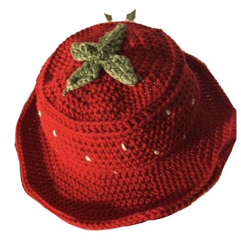 Cute Hat Png, Hat Png Aesthetic, Aesthetic Accessories Png, Red Clothes Png, Polyvore Png Clothes, Strawberry Crochet Hat, Kidcore Hairstyle, Clothes Png Polyvore, Alt Crochet