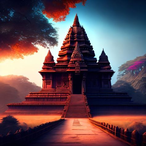 Hindu temple wallpaper creative design reference Temple Background For Editing, Temples Wallpaper, Futuristic Temple, Fictional Wallpaper, Mandir Background, Anna Bhau Sathe Photo, Raigad Fort, Easy Skull Drawings, Temple Wallpaper