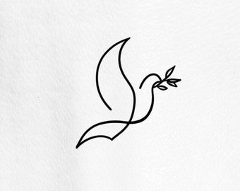 Minimalistic Dove Tattoo, Simple Dove Tattoo Design, Dove Silhouette Tattoo, Minimalist Dove Tattoo, Peace Word Tattoo, Small Dove Tattoos For Women, Fine Line Dove Tattoo, Dove And Olive Branch Tattoo, God Inspired Tattoos