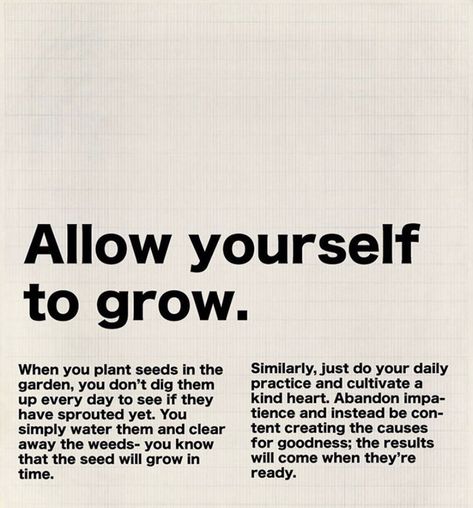 allow yourself to grow. Planting Seeds, Clear Tent, Inspirerende Ord, Fina Ord, Happy Words, Note To Self, Quote Aesthetic, Pretty Words, Beautiful Words