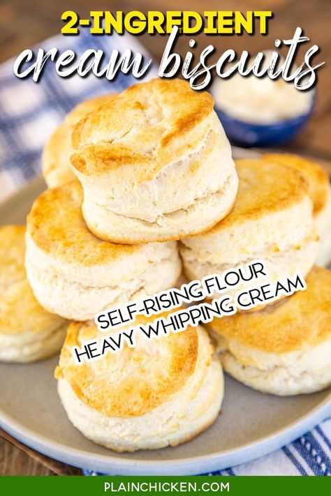 Ina Garten, Biscuit Recipe With Heavy Cream, Biscuits Self Rising Flour, Quick Biscuit Recipe, 2 Ingredient Biscuits, Best Biscuit Recipe, Easy Homemade Biscuits, Homemade Biscuits Recipe, Easy Biscuit Recipe