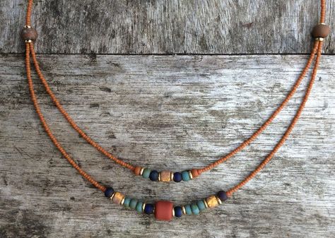 Diy Boho Jewelry Necklaces, Beaded Boho Jewelry, Short Boho, Boho Jewellery Necklaces, Boho Jewelry Diy, Leather Jewelry Making, Earth Mother, Mother Necklace, Diy Jewelry Necklace