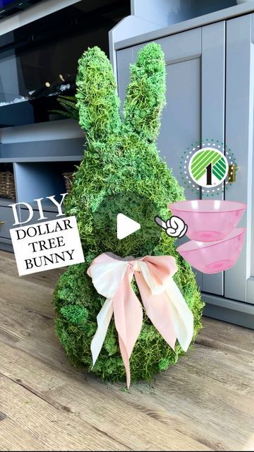 Emma Villaneda on Instagram: "🤯 DIY Dollar Tree Moss Bunny 🐇💕

What do you think of this simple DIY for spring decor?!

🤍💚My Dollar Tree was running low on Moss so I did have to order more on Amazon (the kind I used is linked in my Amazon Storefront- link in profile) I used approximately 15oz of Moss. 
•
•
•

#dollartree #spring #decor #easter #homedecor #design #interiordesign #diy #diydecor #dollar #organization #organizationideas #hack #homehacks #home #homedesign #diyproject #tutorial #hacks" Diy Bunny Decorations, Diy Dollar Tree Easter Decor, Easter Decor Ideas For The Home, Moss Bunny Decor, Dollar Tree Bunny Crafts, Diy Dollar Tree Easter Crafts, Easter Florals Diy, Bunny Centerpieces, Easter Centerpieces Diy Dollar Tree