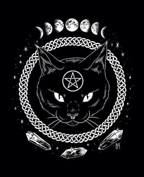 Coven, Cat Moon, Arte Obscura, 문신 디자인, Witch Aesthetic, Witch Art, Witchy Vibes, Arte Horror, Black Magic