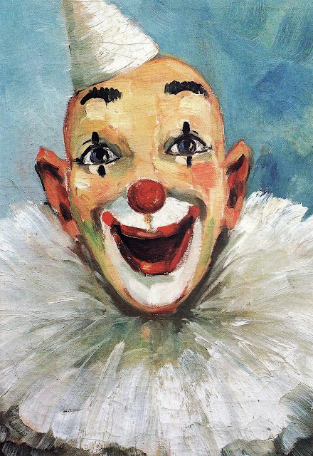 "Clown Painting", A. Dubsky, from book titled "Clown Paintings", by Diane Keaton Clown Ideas, Clown Painting, Art The Clown, Clown Paintings, Red Skelton, Es Der Clown, Clowns Funny, Send In The Clowns, Vintage Clown