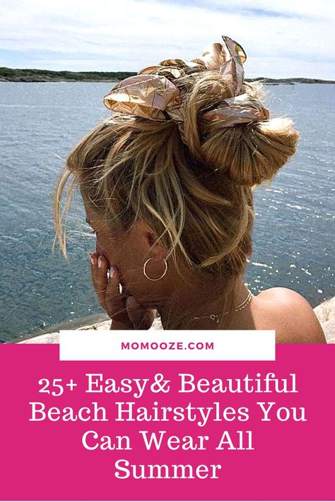 Thinking of the perfect beach hair? Here are 25 gorgeous beach hairstyles that look effortlessly stylish and easy to pull off. #beachhair #hairstyles #summerhair #beach #beachstyle Beach Hair Dos, Easy Beach Hairstyles Medium, Boat Hair Hairstyles, Beach Hair Updo, Beach Holiday Hairstyles, Beach Day Hair, Pool Day Hair, Perfect Beach Hair, Easy Beach Hairstyles