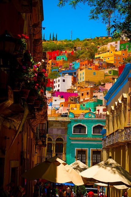 Colorful streets of Guanajuato, Mexico | photo by Choollus http://www.flickr.com/photos/9506901@N08/collections/72157627897768788/ Mexico City, Teotihuacan, Riviera Maya, Cancun, Puerto Vallarta, Magic Places, Colorful Places, Mexico Travel, Central America