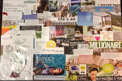 51 Vision Board Ideas for Your Important Goals in 2020 Work Vision Board, Vision Board Ideas, Vision Board Examples, Goal Board, Making A Vision Board, Dream Vision Board, Vision Board Inspiration, Creating A Vision Board, Magazines For Kids