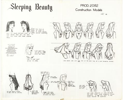 Model Sheet for Disney's Sleeping Beauty Tumblr, Sleeping Beauty Characters, Disney Art Style, Character Turnaround, Face Anatomy, Magical Girl Aesthetic, 디즈니 캐릭터, Nickelodeon Cartoons, Character Model Sheet
