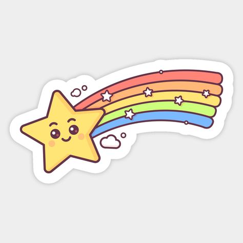 Rainbow Drawing, Rainbow Boys, Rainbow Cartoon, Abc Art, Star Illustration, Star Sticker, Rick Y Morty, Unicorn Stickers, Kawaii Doodles