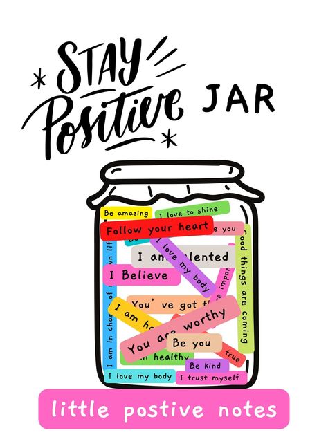 Affirmation Printable Cards #AffirmationCards #PositiveVibes #SelfLove #DailyAffirmations Selfcare Jar Ideas, Kindness Snippet Jar Activities, Jar Of Positive Notes, Positivity Activities For Kids, Positive Thinking Activities For Kids, Self Love For Kids Activities, Affirmation Jar Ideas, Positive Cards Ideas, Kindness Jar For Kids