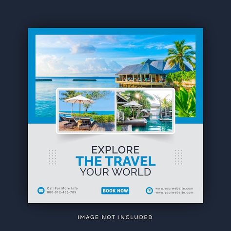 Explore the travel social media post ins... | Premium Vector #Freepik #vector #travel-company #travel-agency #tours-travels #travel-poster Traveling Social Media Post, Travel Instagram Post, Travel Social Media Post, Halloween Bottle Labels, Halloween Borders, Goa Travel, Halloween Social, Social Media Guide, Digital Marketing Design