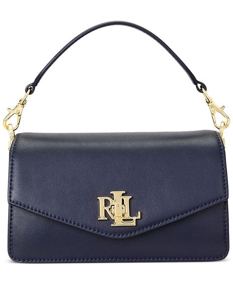 Lauren Ralph Lauren Small Leather Tayler Convertible Crossbody Bag - Macy's Ralph Lauren Quarter Zip, 90s Ralph Lauren, Ralph Lauren Bags, Convertible Crossbody Bag, Ralph Lauren Style, Cross Bag, Leather Pattern, Small Crossbody, Small Crossbody Bag