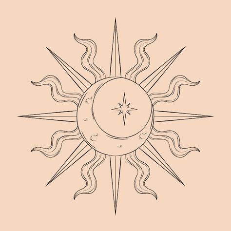 The Sun And The Moon Drawing, Sun And Moon Easy Drawing, Sun Moon Painting Easy, Pixel Art Sun And Moon, Sun Ideas Drawing, Moon And Sun Aesthetic Drawing, Sun And The Moon Drawing, Half Sun Half Moon Drawing, Moon And Sun Sketch