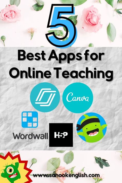 I think these are the 5 best apps for online teaching, to create engaging and interactive lessons. Try these, your students will thank you. These apps have really helped to change the way that I teach. Apps For Teaching, Esl Online Teaching Activities, English Online Teaching, Tutoring Online, Online Teaching Jobs, Teacher Portfolio, Teaching Esl, Apps For Teachers, Virtual Teaching