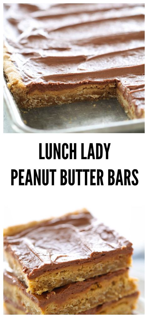 Food Bars, Sixsistersstuff Recipes Dinners, Lunch Lady Peanut Butter Bars, Peanut Butter Bars Recipe, Lunch Lady, Cookie Bar, Butter Bars, Peanut Butter Bars, Bar Recipes