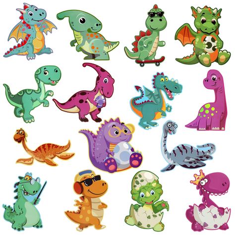 PRICES MAY VARY. Cute Design: Our paper cutouts contain 15 different dinosaur shapes. The colors are rich and bright.Lively and fun cute patterns are suitable for children and adults. There are a variety of dinosaur types to choose from, depending on your preference. Applicable Occasions:Cute dinosaur paper cutouts for students,teachers,children,adults. Suitable for decorating in bedrooms, classrooms, bulletin boards, dinosaur theme pavilions.A great choice for dinosaur themed parties, birthday Dinosaur Cut Outs, Dinosaur Types, Creative Bulletin Boards, Paper Dinosaur, School Birthday Party, Dinosaur Cards, Bts Birthdays, Dinosaur Theme Party, School Birthday