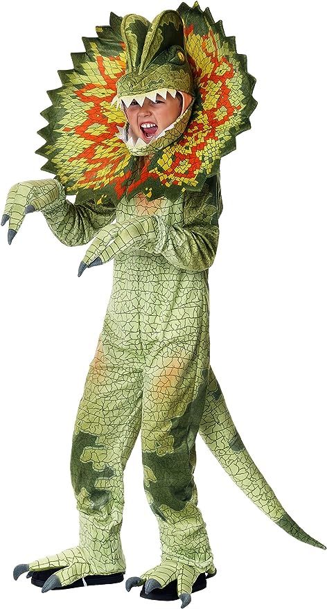 Fun Costumes Kids Dilophosaurus Costume, Childrens Dinosaur Bodysuit, Jurassic Outfit for Halloween & Cosplay Dilophosaurus Costume, Kids Dinosaur Costume, Outfit For Halloween, Fun Costumes, Costume For Kids, Costumes Kids, Dinosaur Costume, Velour Fabric, Dinosaur Kids